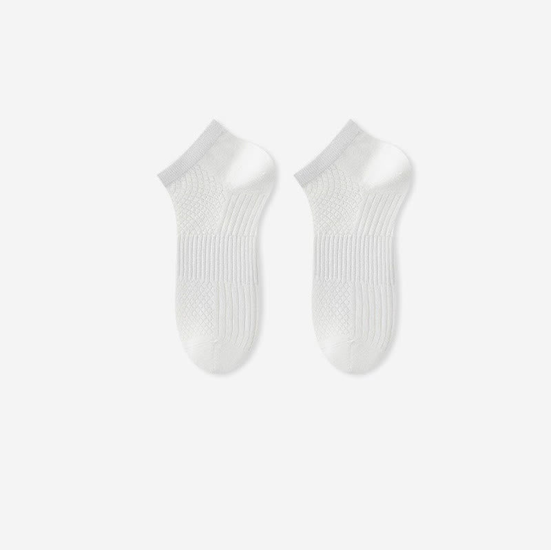 Breathable Antibacterial Ice Silk Ankle Socks (5 Pairs) - White - EU39-44(US6-10) - image 6