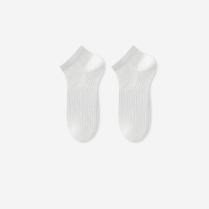 Breathable Antibacterial Ice Silk Ankle Socks (5 Pairs) - White - EU39-44(US6-10) - image 6