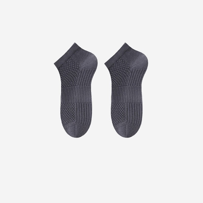Breathable Antibacterial Ice Silk Ankle Socks (5 Pairs) - Grey - EU39-44(US6-10) - image 9