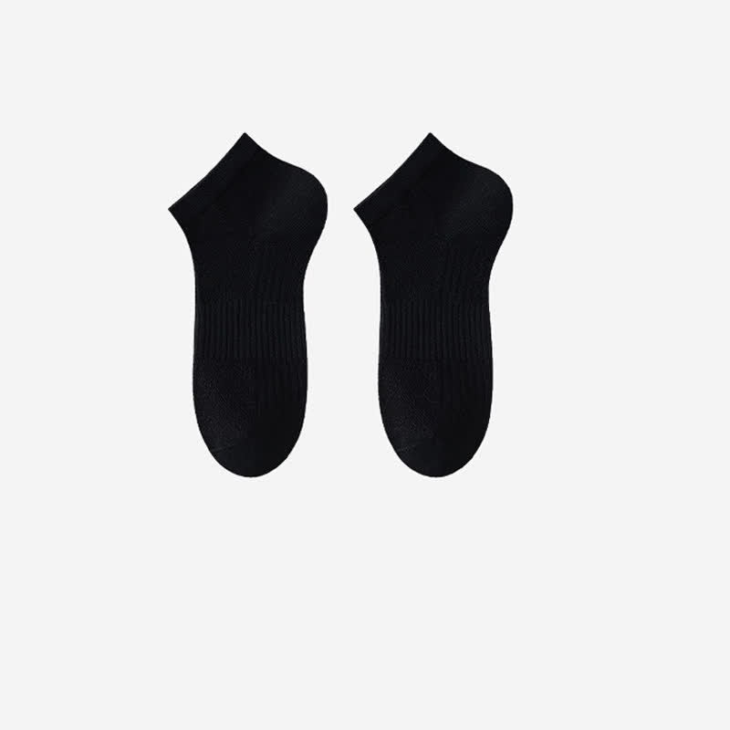 Breathable Antibacterial Ice Silk Ankle Socks (5 Pairs) - Black - EU39-44(US6-10) - image 10