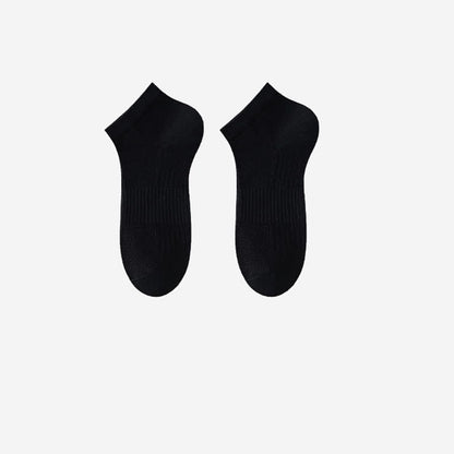 Breathable Antibacterial Ice Silk Ankle Socks (5 Pairs) - Black - EU39-44(US6-10) - image 10