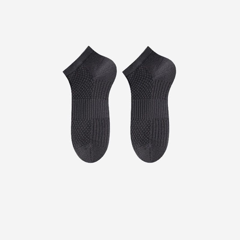 Breathable Antibacterial Ice Silk Ankle Socks (5 Pairs) - Dark Grey - EU39-44(US6-10) - image 7