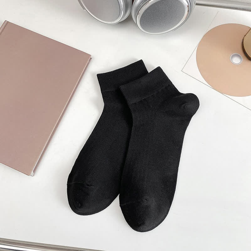 Soft Stretch Ankle Socks (5 Pairs) - Black - EU36-44(US3-10) - image 7