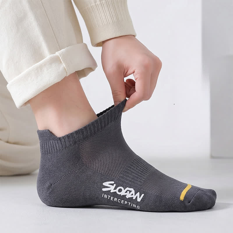 Breathable Cushioned Ankle Socks (5 Pairs) - Dark Grey - EU36-44(US3-10) - image 9