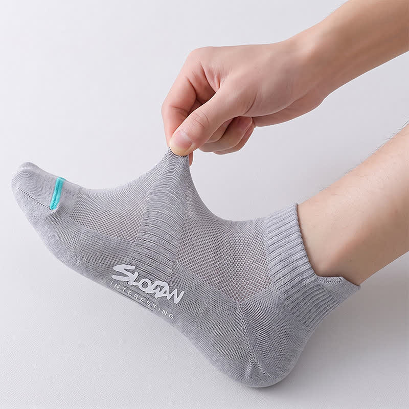 Breathable Cushioned Ankle Socks (5 Pairs) - Light Gray - EU36-44(US3-10) - image 7