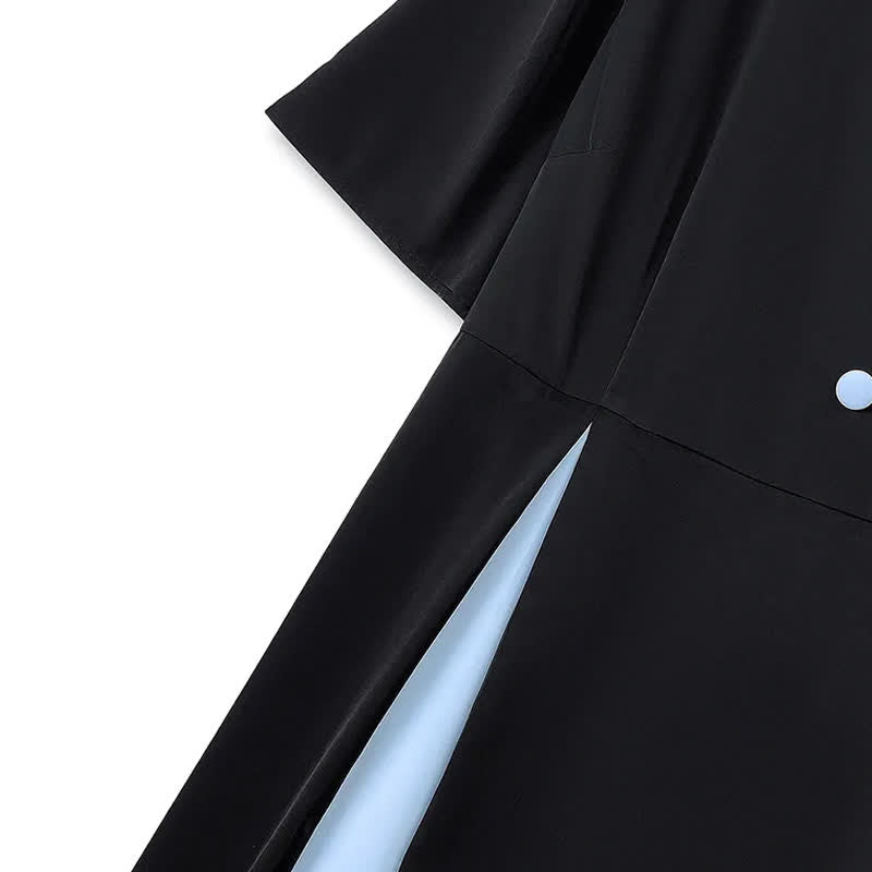 Plus Size Daily Loose Puff Short Sleeve Midi Dress - image 4