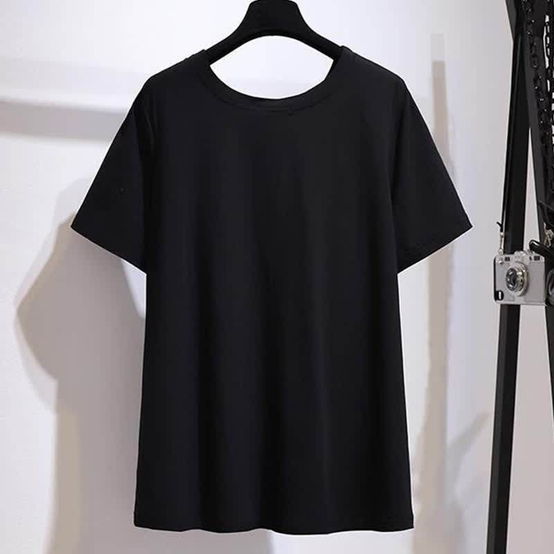 Plus Size Twist Front V Neck Cotton Stretch Blouse - image 2