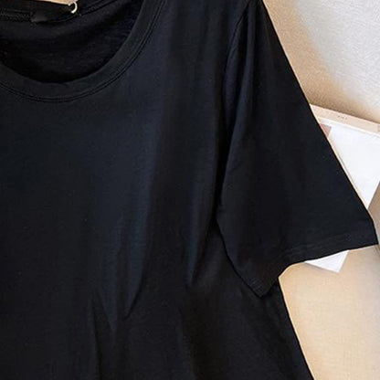 Plus Size Cotton Stretch Split Hem Tee - image 2