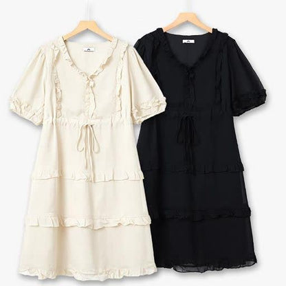 Romantic Plus Size Tiered Ruffle Midi Dress - image 0