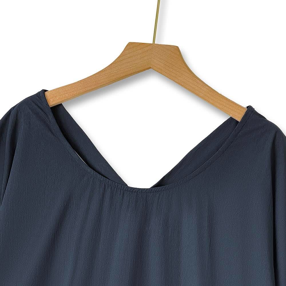 Plus Size Navy Tie Back Ruffle Hem Midi Dress - image 1