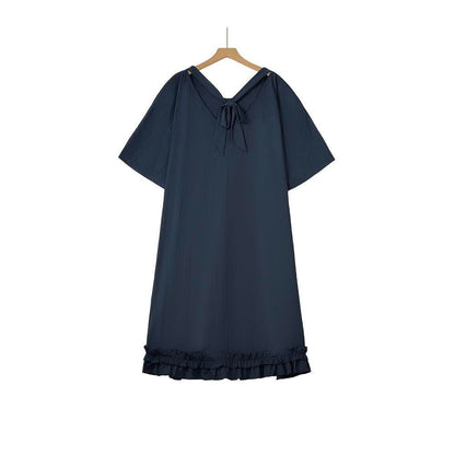 Plus Size Navy Tie Back Ruffle Hem Midi Dress - image 6