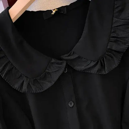 Plus Size Ruffle Collar Button Front Midi Dress - image 1