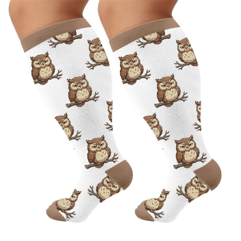 Plus Size Frog Owl Compression Socks - image 9
