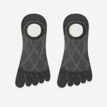 Breathable Bamboo Five Toe No Show Sokcs(3 Pairs) - Dark Grey - EU36-45(US3-11) - image 6