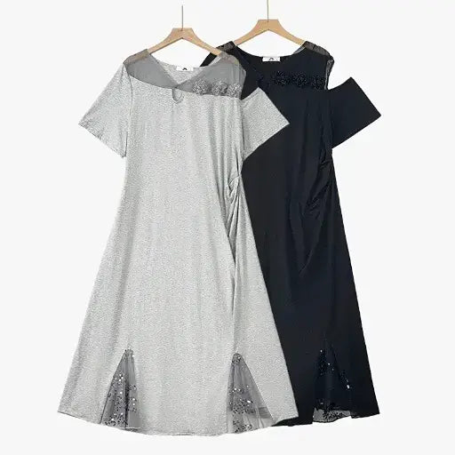 Plus Size Ruched Waist Mesh V Neck Short Sleeve Midi Dress - image 0