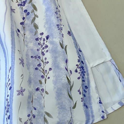 Plus Size Loose Floral Stripe Mandarin collar Summer Maxi Dress - image 4