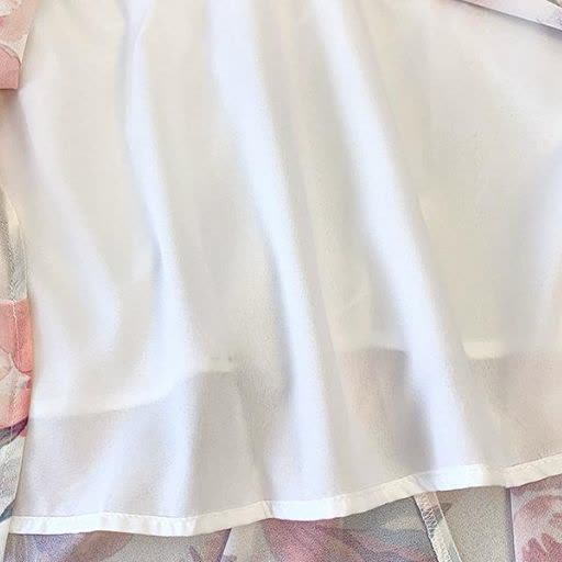 Plus Size Sheer Cardigan Lightweight Floral Ruffle V-Neck Summer Dress Set - image 10