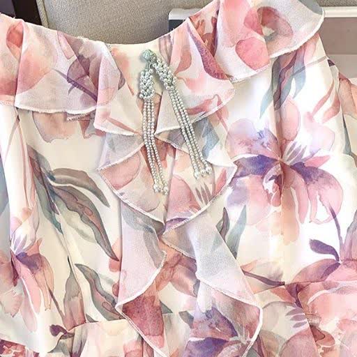 Plus Size Sheer Cardigan Lightweight Floral Ruffle V-Neck Summer Dress Set - image 8