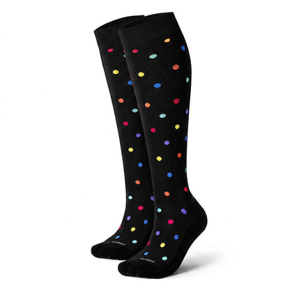Polka-Dot Compression Socks(3 Pairs) - Black - L/XL - image 11