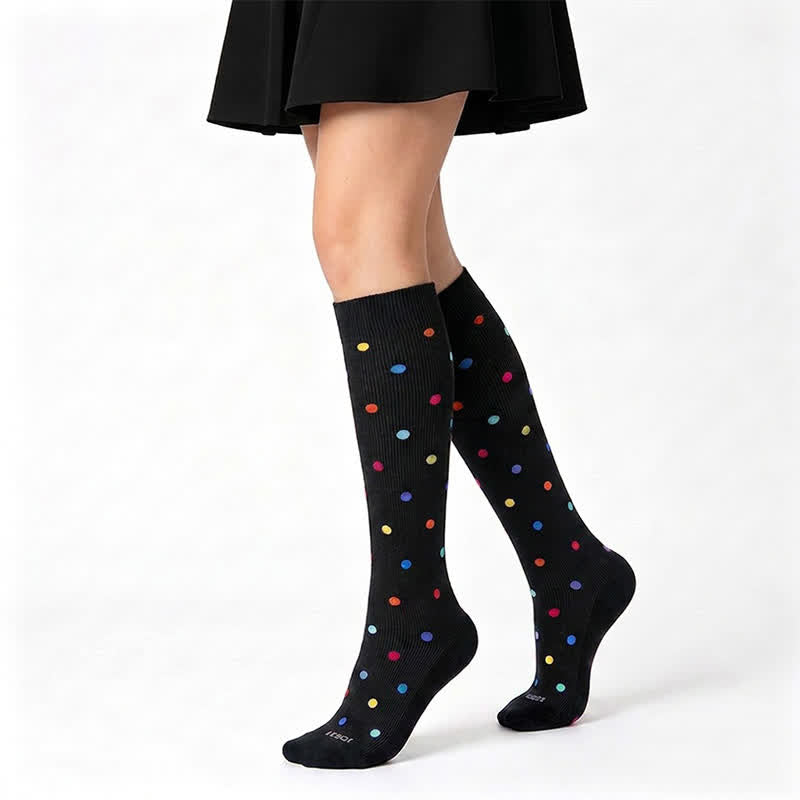 Polka-Dot Compression Socks(3 Pairs) - image 1