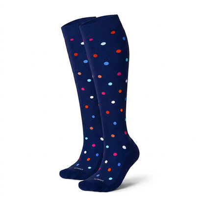 Polka-Dot Compression Socks(3 Pairs) - Navy Blue - L/XL - image 13