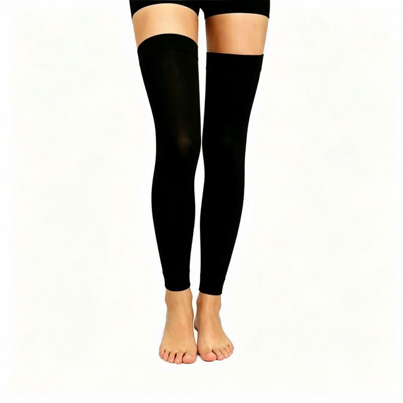 Footless Thigh High Compression Sleeves(3 Pairs) - Black - L/XL - image 0