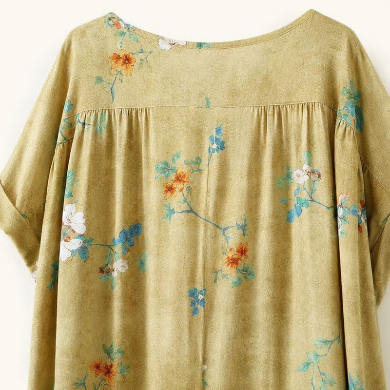 Vintage Floral Button-Front Midi Dress - image 7