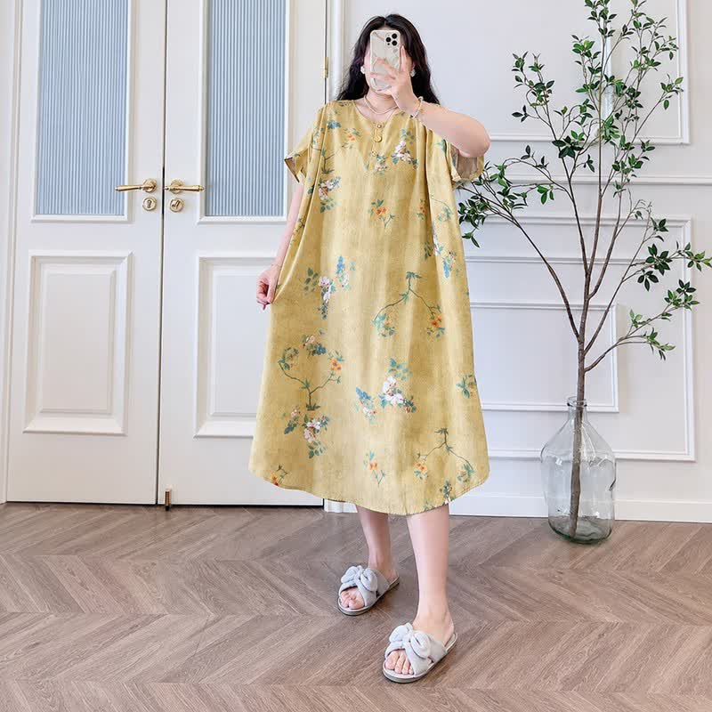 Vintage Floral Button-Front Midi Dress - image 4