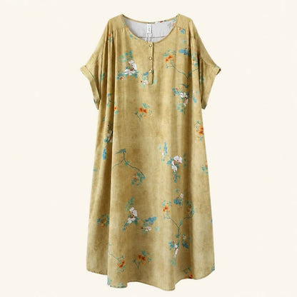 Vintage Floral Button-Front Midi Dress - image 9