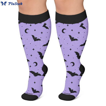 Plus Size Halloween Pumpkin Cat Ghost Compression Socks - image 5