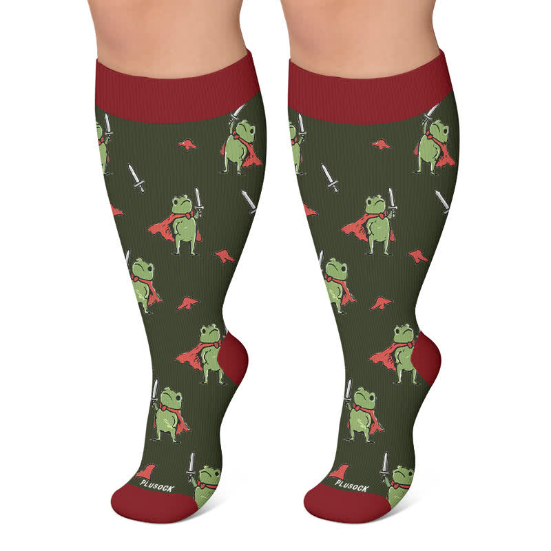 Plus Size Frog Garden Compression Socks - image 5
