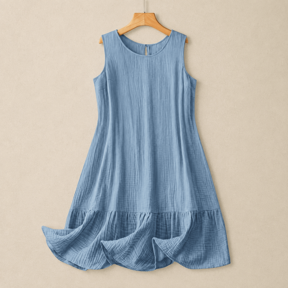 Sleeveless A-Line Midi Dress - Blue - 4XL - image 0