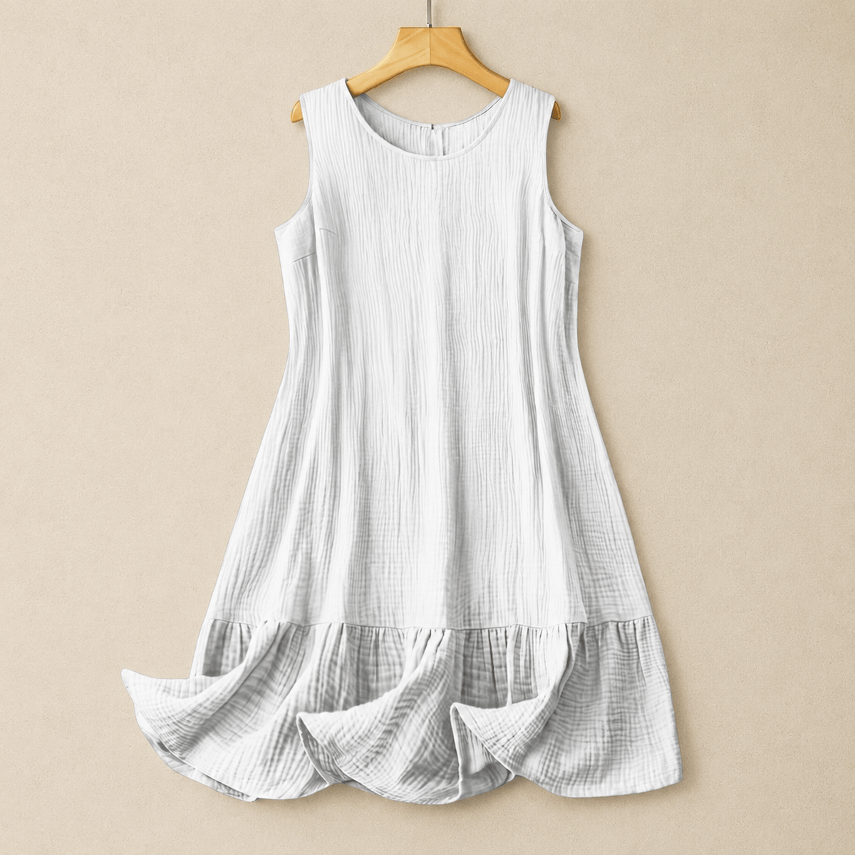 Sleeveless A-Line Midi Dress - White - 4XL - image 2