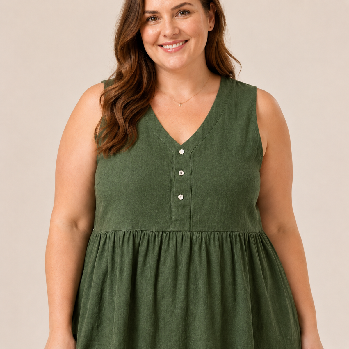 Textured Button Front Midi Dress - image 6