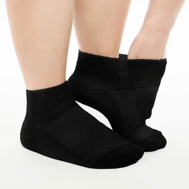 Breathable Cushioned Non-Binding Diabetic Ankle Socks(5 Pairs) - Black - EU40-44(US7-10) - image 2