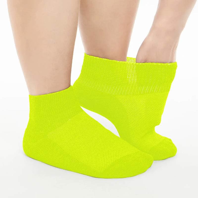 Breathable Cushioned Non-Binding Diabetic Ankle Socks(5 Pairs) - Fluorescent green - EU40-44(US7-10) - image 7