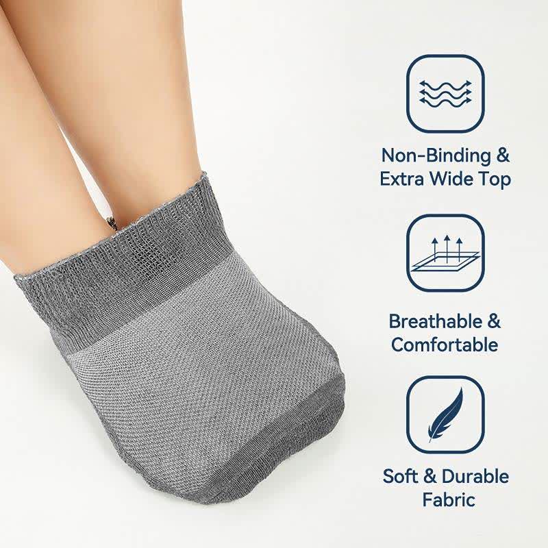 Breathable Cushioned Non-Binding Diabetic Ankle Socks(5 Pairs) - image 12