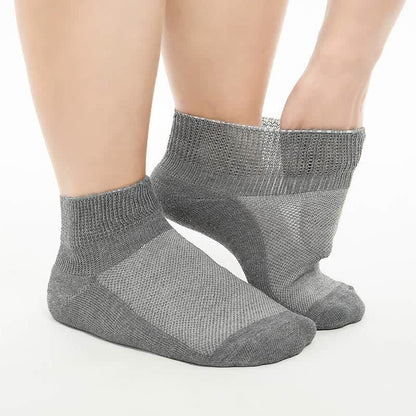 Breathable Cushioned Non-Binding Diabetic Ankle Socks(5 Pairs) - Dark Grey - EU40-44(US7-10) - image 5