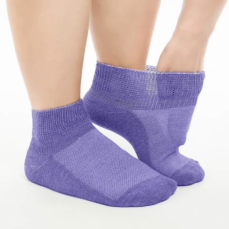 Breathable Cushioned Non-Binding Diabetic Ankle Socks(5 Pairs) - Purple - EU40-44(US7-10) - image 9