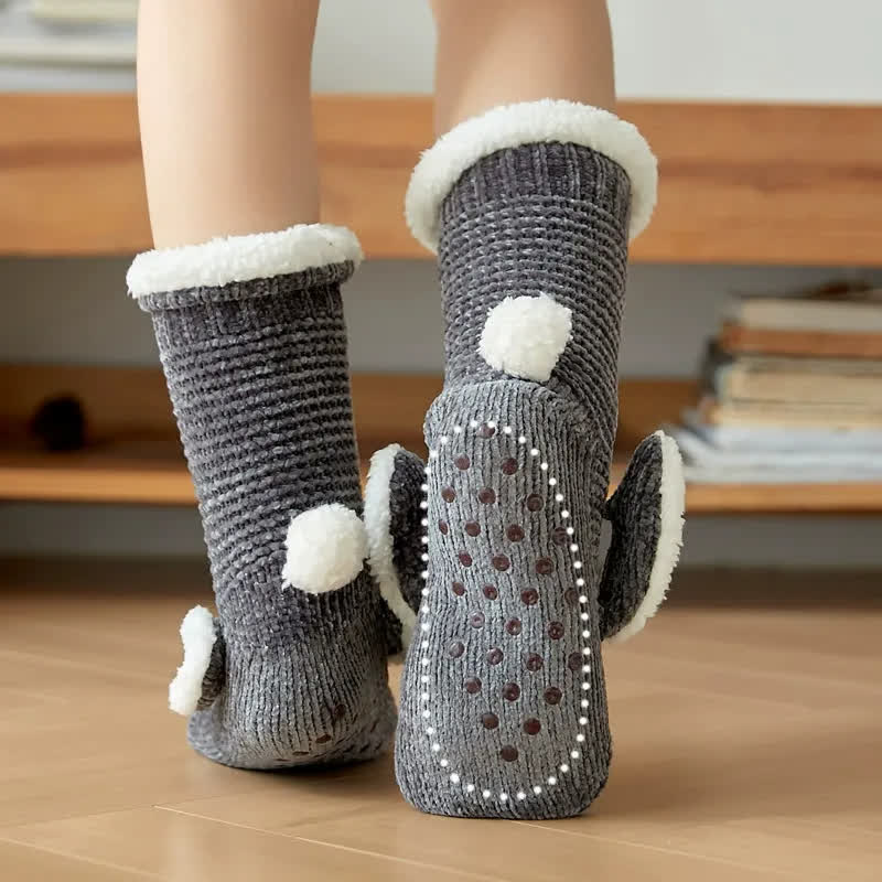 Bunny Fleece Lined Cozy Home Slipper Socks - image 2
