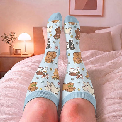 Plus Size Floral Animal Compression Socks - image 2