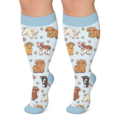 Plus Size Floral Animal Compression Socks - image 4
