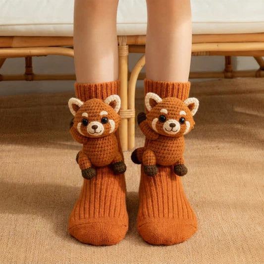 Pink Axolotl 3D Plush Animal Slipper Socks - Orange - EU43-45(US9-11) - image 0