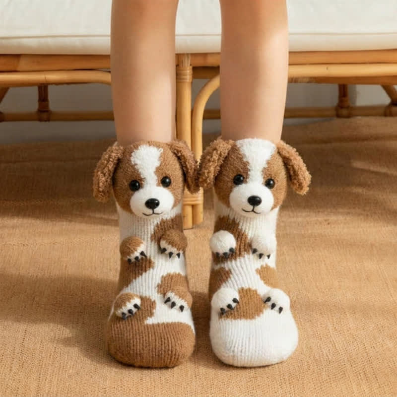 Capybara With Duck 3D Animal Slipper Socks - Khaki - EU43-45(US9-11) - image 4