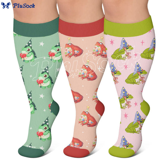 Plus Size Frog Star Compression Socks - image 0