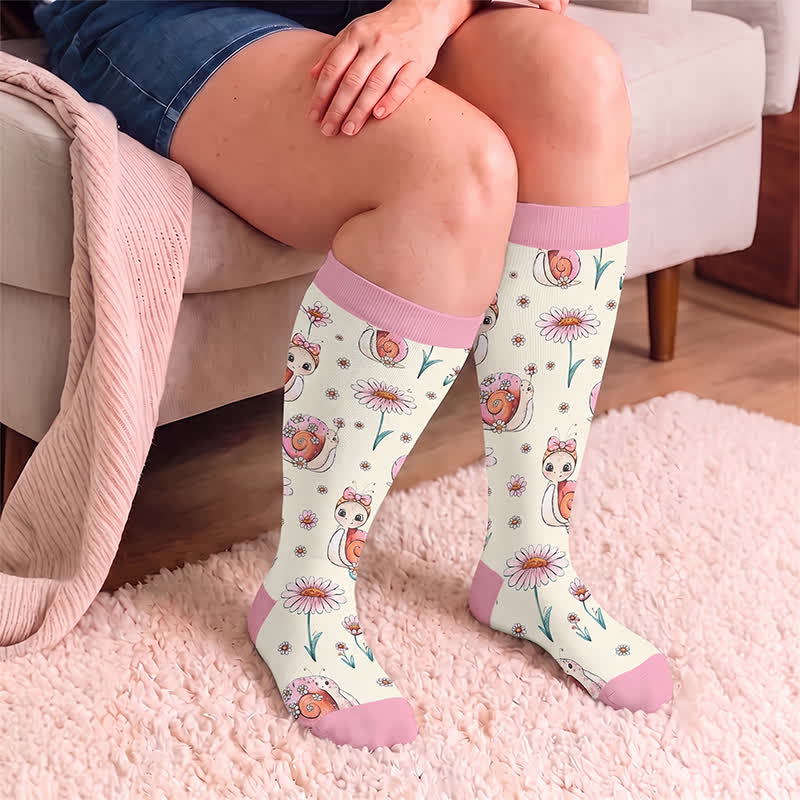 Plus Size Frog Snails Compression Socks - image 1
