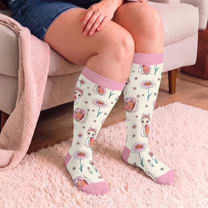 Plus Size Frog Snails Compression Socks - image 1