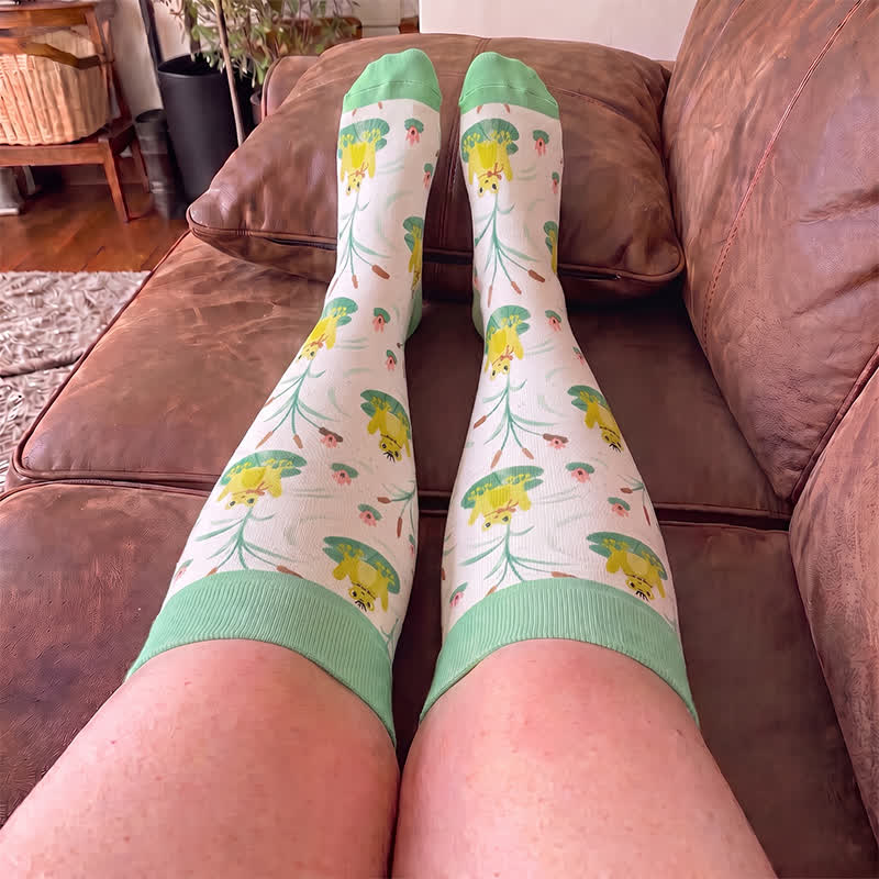 Plus Size Frog Snails Compression Socks - image 2