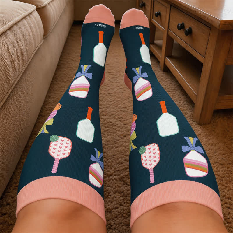 Plus Size Tennis Racket Compression Socks - image 3