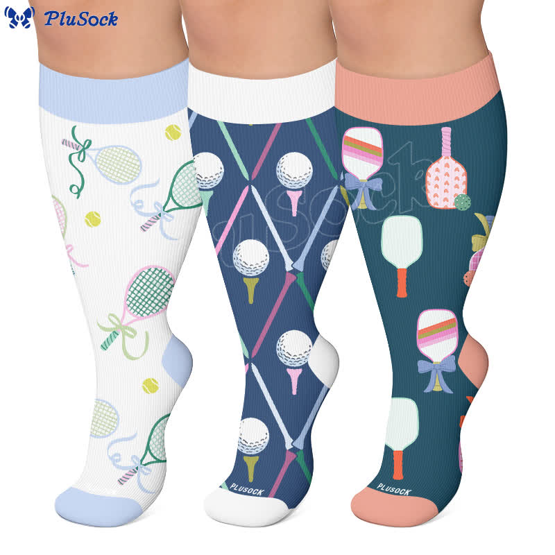 Plus Size Tennis Racket Compression Socks - image 0